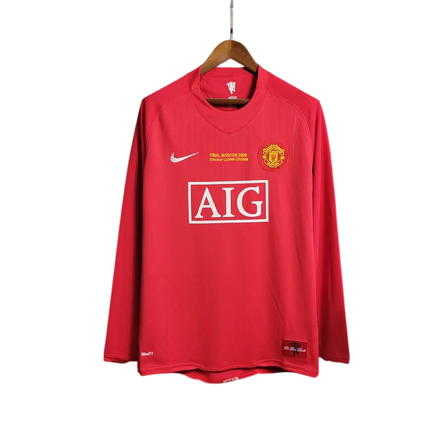 Camisola Manchester United 2008 Principal Manga Cumprida