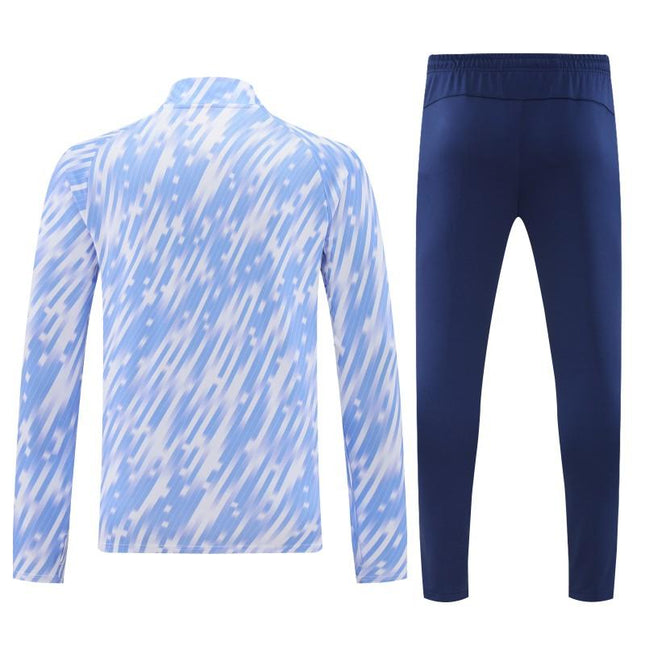 Fato de Treino Manchester City White with Sky Blue Diagonal Stripes